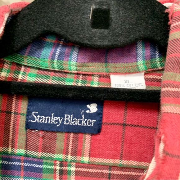 Vintage 90s Distressed Mens Red Green Blue Plaid Shirt Long Sleeve Cotton XL - Picture 6 of 7